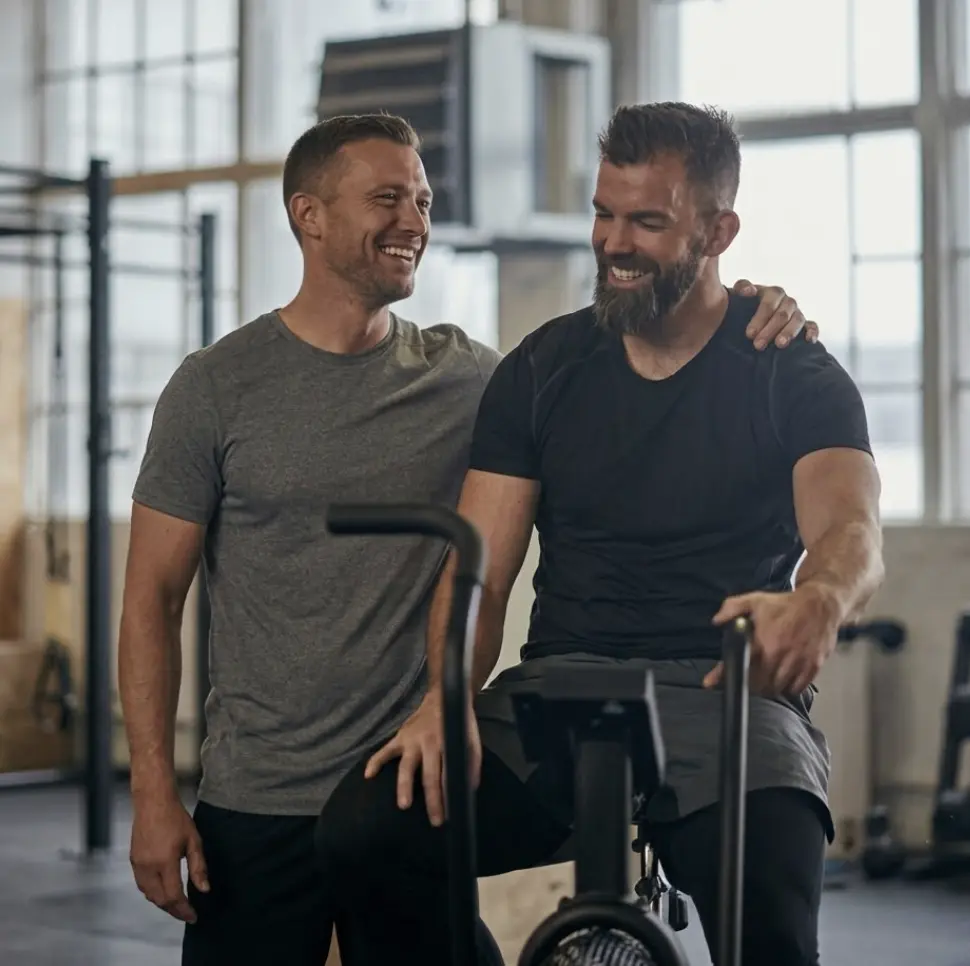 Two men in a gym